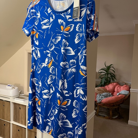 ADIDAS FARM RIO BUTTERFLY ROYAL BLUE THREE STRIPE ROYAL BLUE DRESS RAINBOW PRIDE - Picture 11 of 11